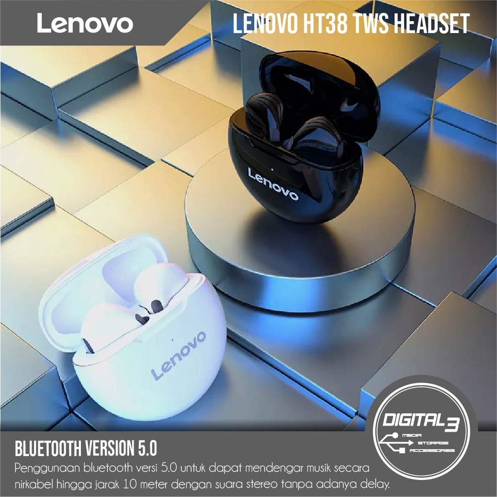 Tai nghe Lenovo HT38 Tai nghe không dây Tai nghe Tai nghe Tai nghe MIC chất lượng cao Độ bền lâu Chính hãng | BigBuy360 - bigbuy360.vn