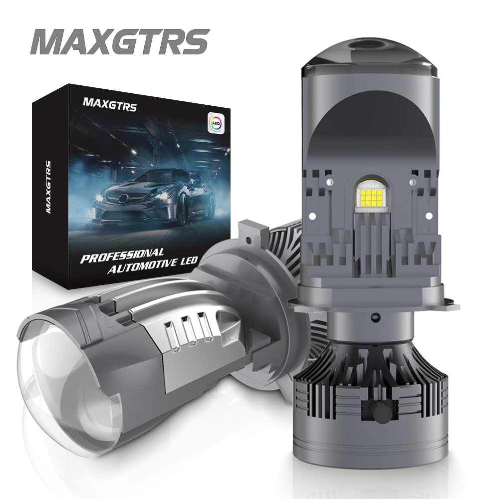 Maxgtrs Mới 200W Tự Động Ống Kính Đèn LED H4 Bóng Đèn Pha Cho Ô Tô Chùm Cao Máy Chiếu Chùm Thấp Turb