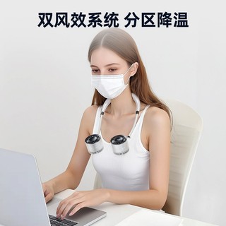 Quạt cổ di động, gió mạnh-4 tốc độ-Sạc USB-Pin 1500mAh