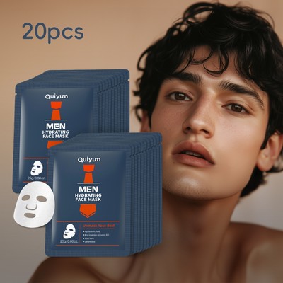 Quiyum Men Hydrating Face Mask Làm dịu da khô Dưỡng ẩm sâu Giảm mụn Tăng cường bức xạ