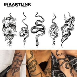 Bộ dán hình xăm tạm thời INKARTLINK Snake, Hình xăm ma thuật lâu trôi không thấm nước, Kéo dài đến 15 ngày Hình xăm giả, Hình xăm bán vĩnh viễn