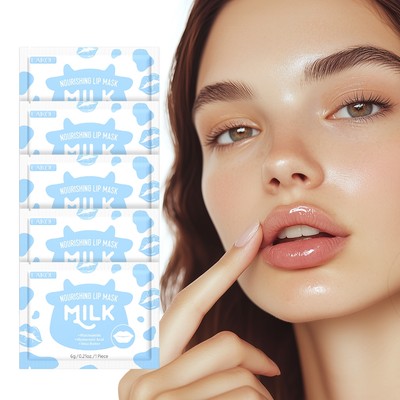 Mặt nạ mắt rạng rỡ sữa LAIKOU Nuôi dưỡng môi Mặt nạ làm mềm da mịn nếp nhăn 5 chiếc