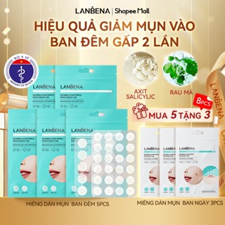 【MOH 5PCS Miếng dán mụn LANBENA trong suốt hỗ trợ giảm mụn lành sẹo mụn dùng mỗi ngày dán mụn ban ngày & ban đêm