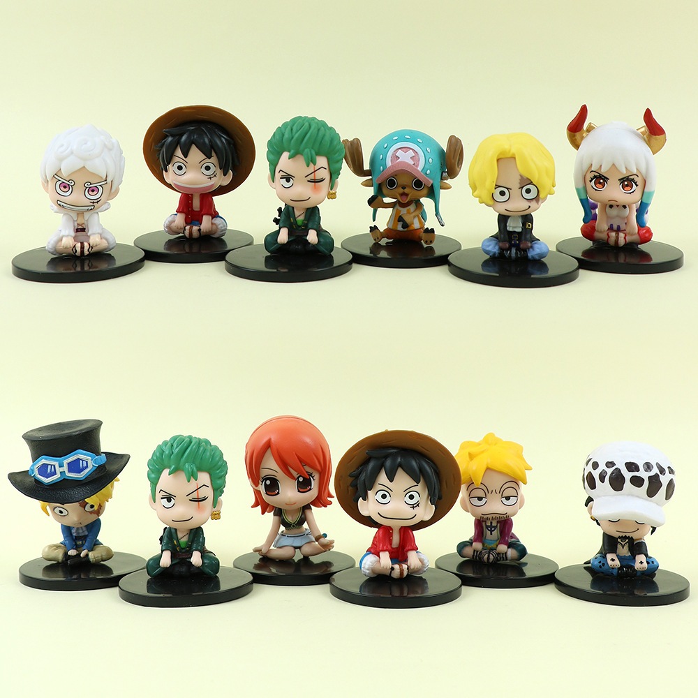 6 Cái / bộ 6-8cm One Piece Anime Hình Nika Luffy Nami Saab Zoro Sanji Chopper Yamato Marco Q Phiên B