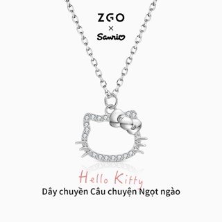 ZGO x Sanrio Hello Kitty Vòng Cổ Bạc Nữ Lấp Lánh Quà Sinh Nhật Sang Trọng Cho Bạn Gái Hộp Quà Cao Cấp 3062