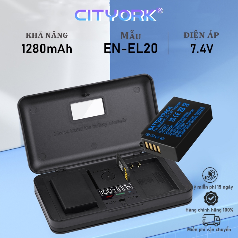 Bộ sạc pin máy ảnh CITORK EN-EL20 Nikon EN EL20 cho Nikon J1, J2, J3 S1 V3, Coolpix P1000
