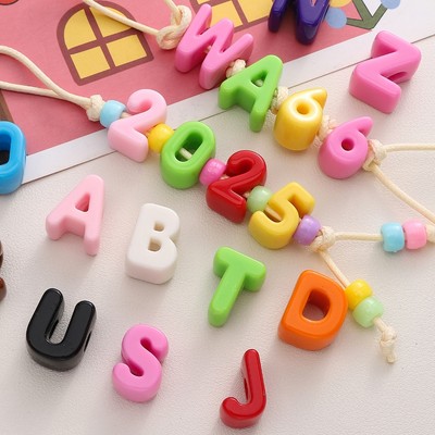 Beadia 10 Miếng Acrylic Chữ Hạt Số Hạt Màu Hỗn Hợp Cho Vòng Tay Và Vòng Cổ Phụ Kiện DIY Mặt Dây Chuyền Làm