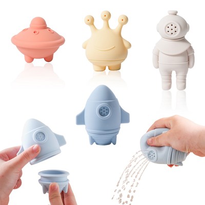 4 Cái / bộ Tắm Cho Bé Nổi Nước Chơi Tắm Đồ Chơi Hoạt Hình Silicon Không Gian Xịt Nước Tắm Mọc Răng Đồ Chơi