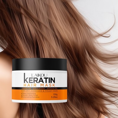Mặt nạ tóc LAIKOU Keratin cho tóc xoăn hư tổn khô ngăn ngừa chẻ đầu 150g
