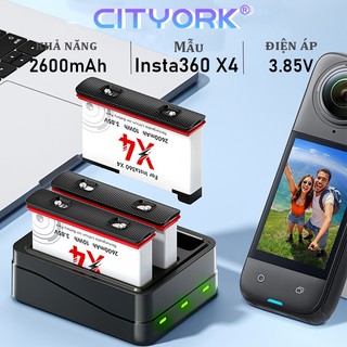 Pin máy ảnh hành động CITYORK Insta360 X4 2600mAh dung lượng lớn