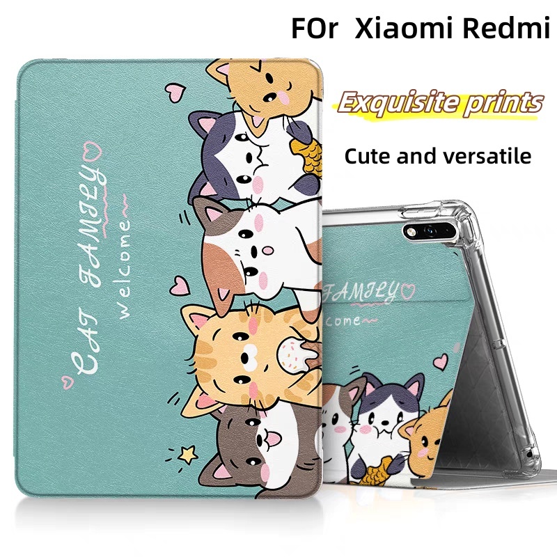 Ốp Lưng Cho Xiaomi Redmi Pad SE 8.7 Inch Redmi Pad Pro 12.1 Inch SE 11 Inch 10.61 Inch Xiaomi POCO Pad 12.1 Phiên Bản Mới Cá Tính Ba-Fold pu Máy Tính Bảng