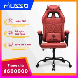Ghế gaming văn phòng MUSSO series Royal da PU xoay công thái học có thể điều chỉnh với tựa đầu hỗ trợ thắt lưng