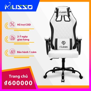  MUSSO Panda Ghế ngồi văn phòng chơi game  xoay điều chỉnh được chất liệu da và gỗ hỗ trợ đầu tiện lợi 