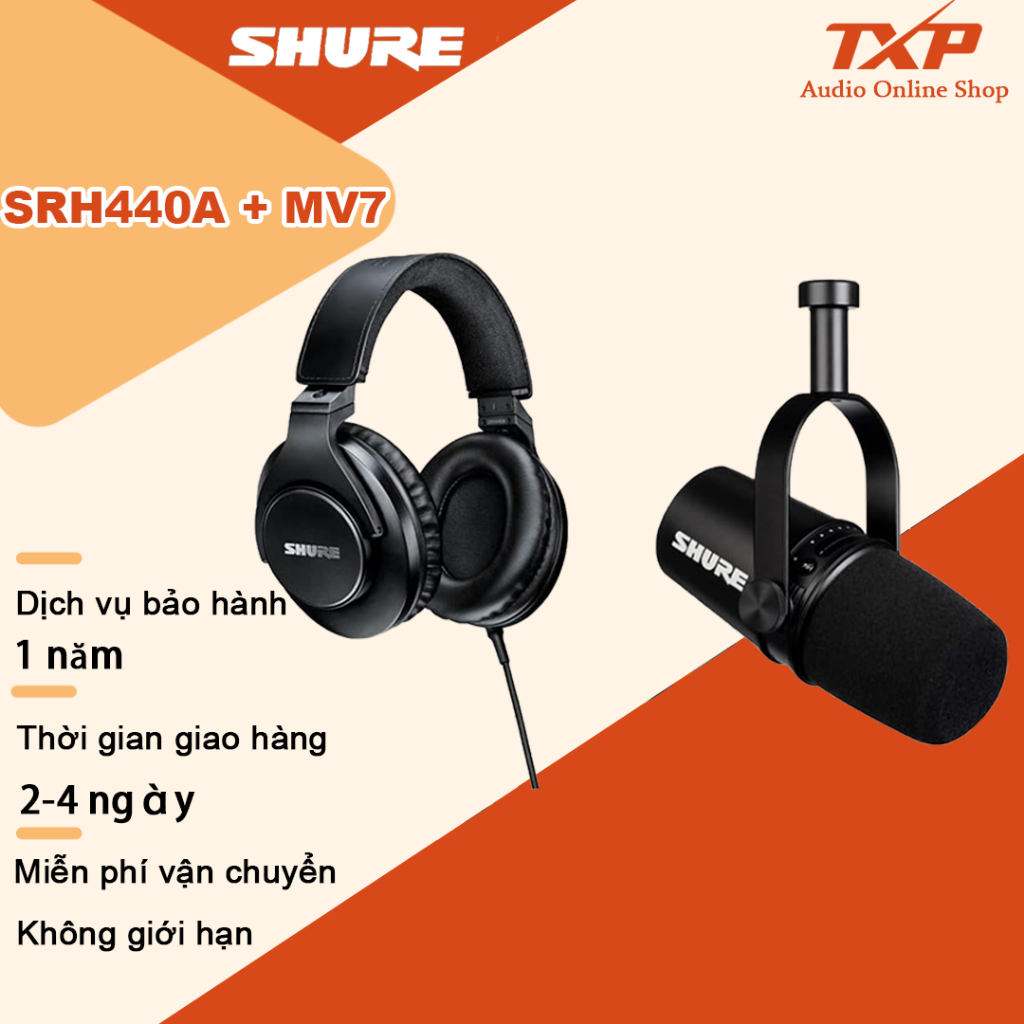 Tai nghe micro USB / XLR Shure SRH440A + MV7