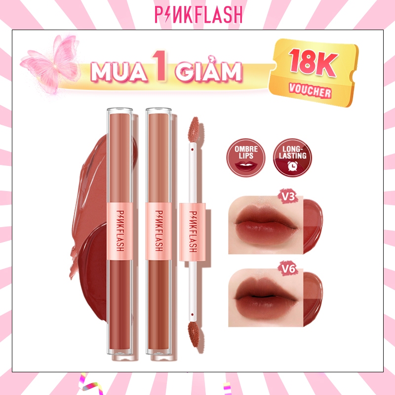 Son Môi Pinkflash Dạng Lỏng 2 Trong 1 Chống Thấm Nước Lâu Trôi