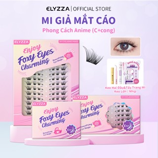 Mi Giả Mắt Cáo 6-16mm ELYZZA Mi Chùm 4 Cụm, Sợi Mảnh, Cong Tự Nhiên, Có Thể Sử Dụng Được Nhiều Lần