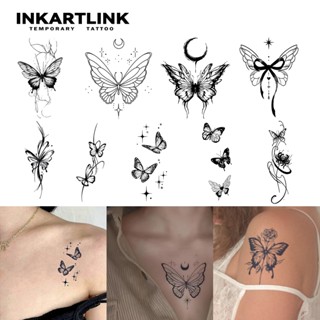 INKARTLINK Hình Xăm Ma Thuật, tạm thời, không thấm nước, hình xăm giả bán vĩnh viễn, lâu dài, hình xăm thật, hình xăm con bướm, hình xăm yếu tố động vật, hình xăm Henna, hình xăm dự tiệc