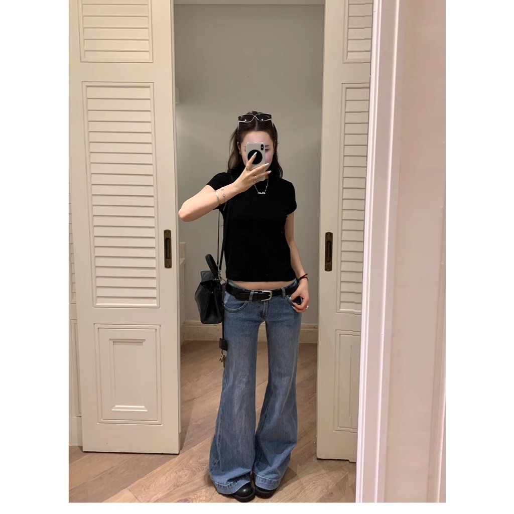 Châu Âu Mỹ Retro Đau Khổ Rửa Quần Jean Nữ 2025 Mùa Xuân y2k Phong Cách Thiên Niên Kỷ Hot Girl Thấp Eo Lau Quần | BigBuy360 - bigbuy360.vn