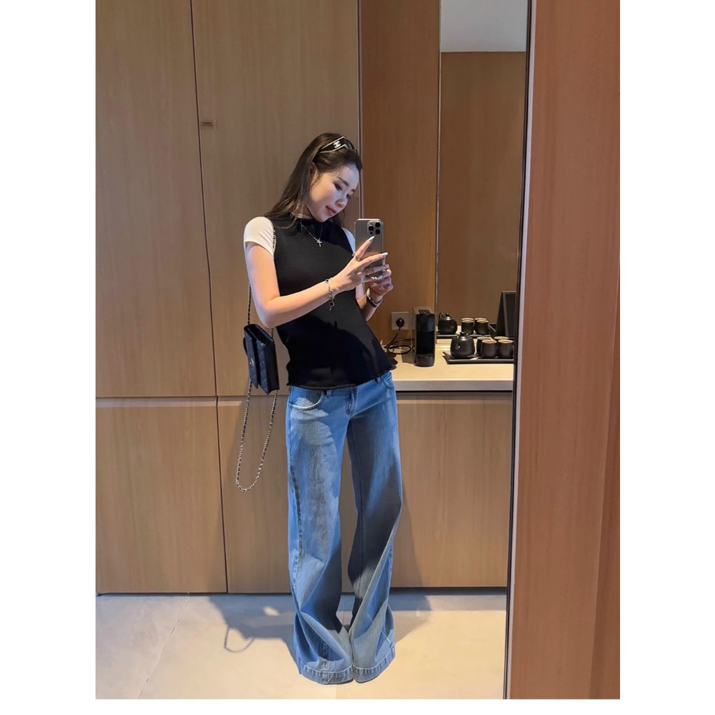 Châu Âu Mỹ Retro Đau Khổ Rửa Quần Jean Nữ 2025 Mùa Xuân y2k Phong Cách Thiên Niên Kỷ Hot Girl Thấp Eo Lau Quần | BigBuy360 - bigbuy360.vn