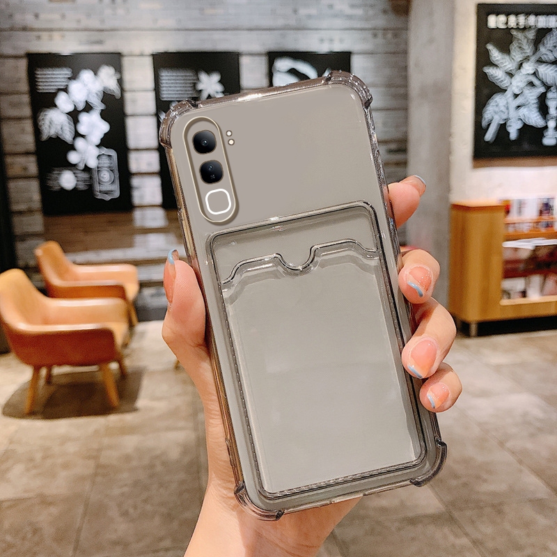 Ốp Lưng Cho Vivo V40 Lite V 40 Pro Y200 Y300 T3 ULTRA Khe Cắm Thẻ Trong Suốt Vỏ Điện Thoại Vỏ Thẻ Sá