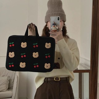 Túi đựng laptop thêu họa tiết phong cách Hàn Quốc thích hợp cho Mac m1 m2 asus 13.6 14 15 15.6 16.1inch