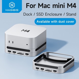 Hub Hagibis USB C với đế cắm Type-C vỏ SSD M.2 cho Mac mini M4 / M4 Pro 4K 60Hz USB 3.2 Gen2 SD / TF 4.0
