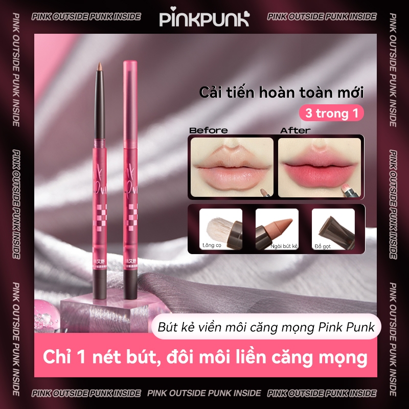 PINKPUNK Chì Kẻ Viền Môi Đa Năng Pinkpunk Magic Line 4in1 – Kẻ Viền Môi, Vẽ Bọng Mắt, Mở Góc Mắt, Tạo Khối Mũi | BigBuy360 - bigbuy360.vn