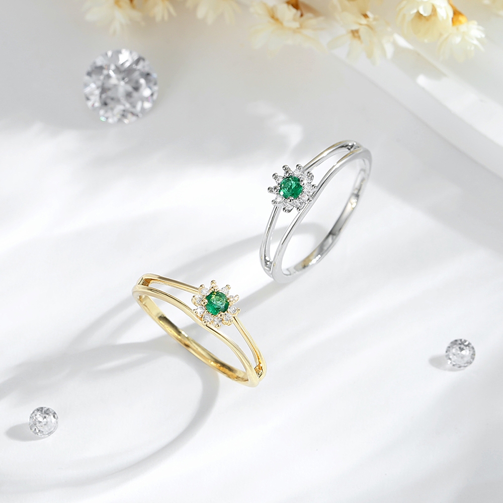 Nhẫn J136 Nữ 14K Titan Vàng Bạc Nhẫn Đẹp Nguyên Bản Chống Rỉ Sét Và Chống Phai Màu Trang Sức Bạn Gái