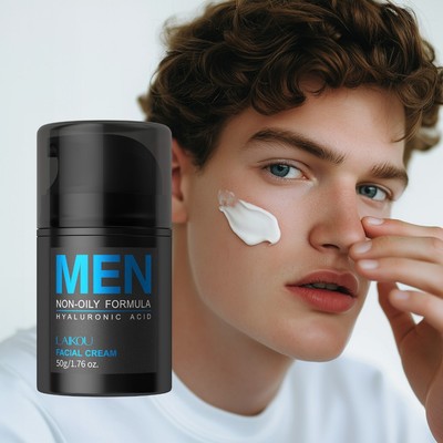 Kem dưỡng da mặt nam LAIKOU 50g Axit Hyaluronic Rong biển Kiểm soát dầu Aftershave Kem dưỡng ẩm Làm dịu