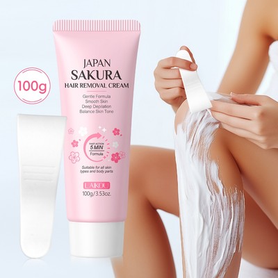 Laikou Sakura Kem Tẩy Lông Không Đau Sâu Tẩy Lông Toàn Thân Chân Kem Tẩy Lông Mịn Da100g