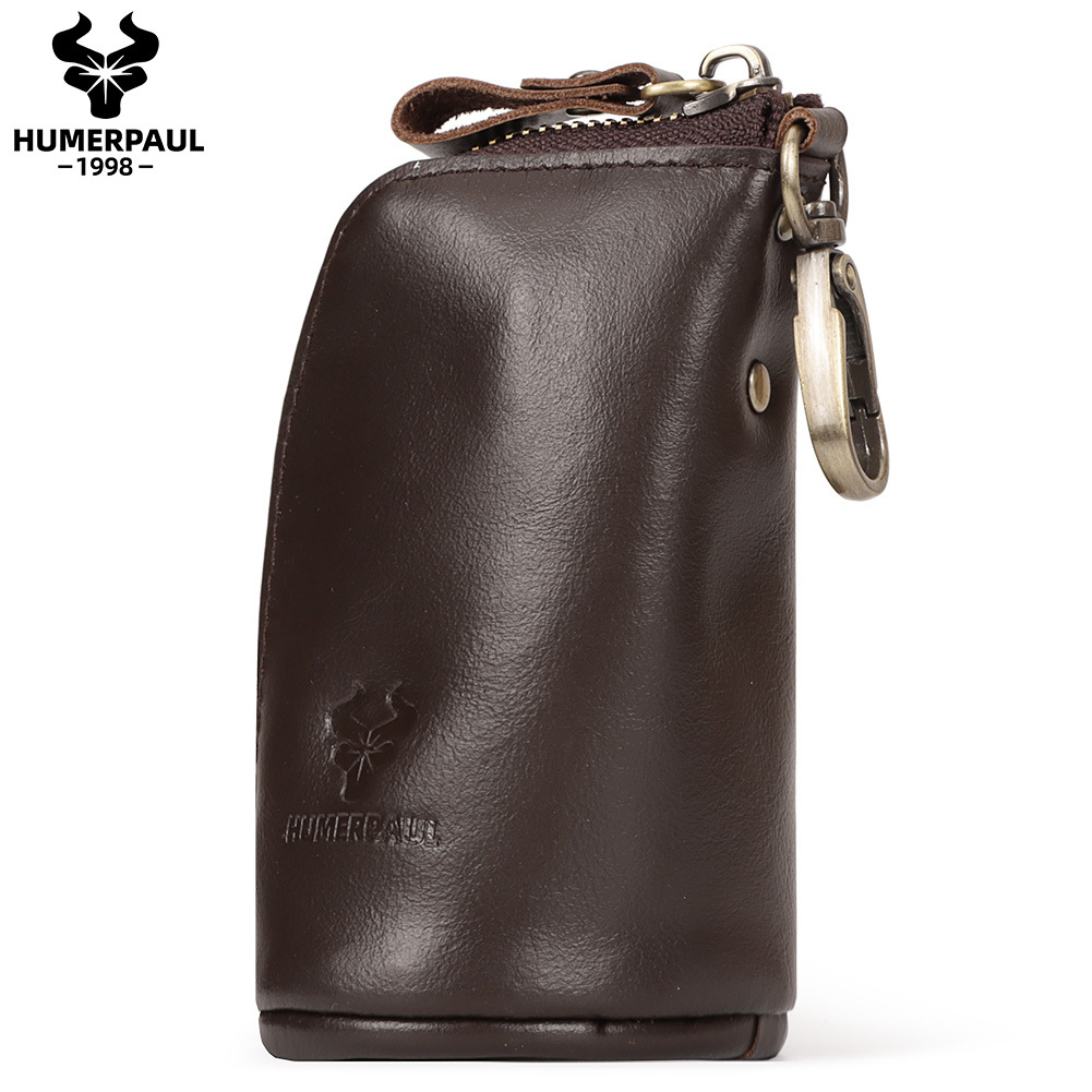 Túi đựng chìa khóa nam HUMERPAUL Làm bằng da bò, dễ mang theo Gói tiền xu ví Zero HU101