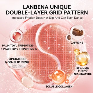 LANBENAMẶT NẠ MẮT ĐA PEPTIDE  & HOA HỒNG 7X (Hộp/60 miếng) - Giảm Nhăn, Làm Mờ Quầng Thâm, Trẻ Hóa Vùng Mắt Tự Nhiên  Skincare