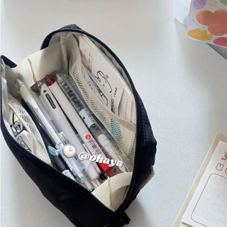 Ohaya | Hộp Đựng Bút Chì ins Đen Chống Bụi Bẩn Hộp Văn Phòng Phẩm Túi Văn Phòng Phẩm Dung Tích Lớn Ba Chiều Penc