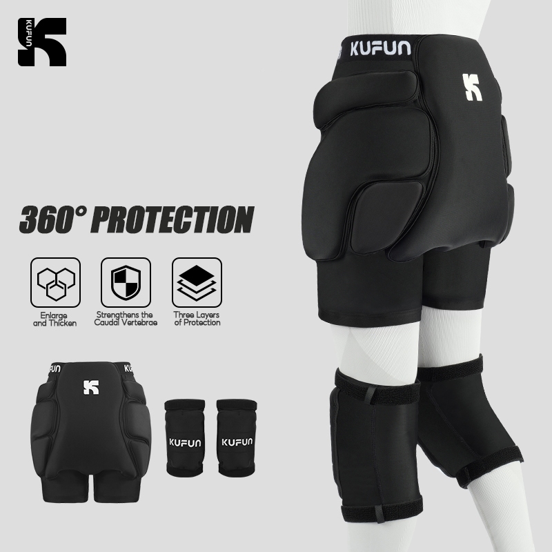 Bộ miếng đệm hông trượt tuyết và miếng đệm đầu gối KUFUN, dụng cụ bảo vệ trượt tuyết, quần short chố