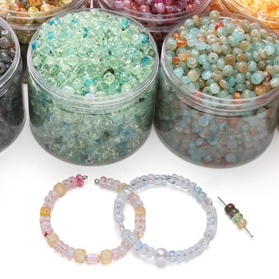 Beadia 7x4mm khoảng 70 miếng Acrylic Trong Suốt Hai Màu Oblate Hạt DIY Vòng Tay Vòng Cổ Bông Tai Trang Sức Phụ Kiện