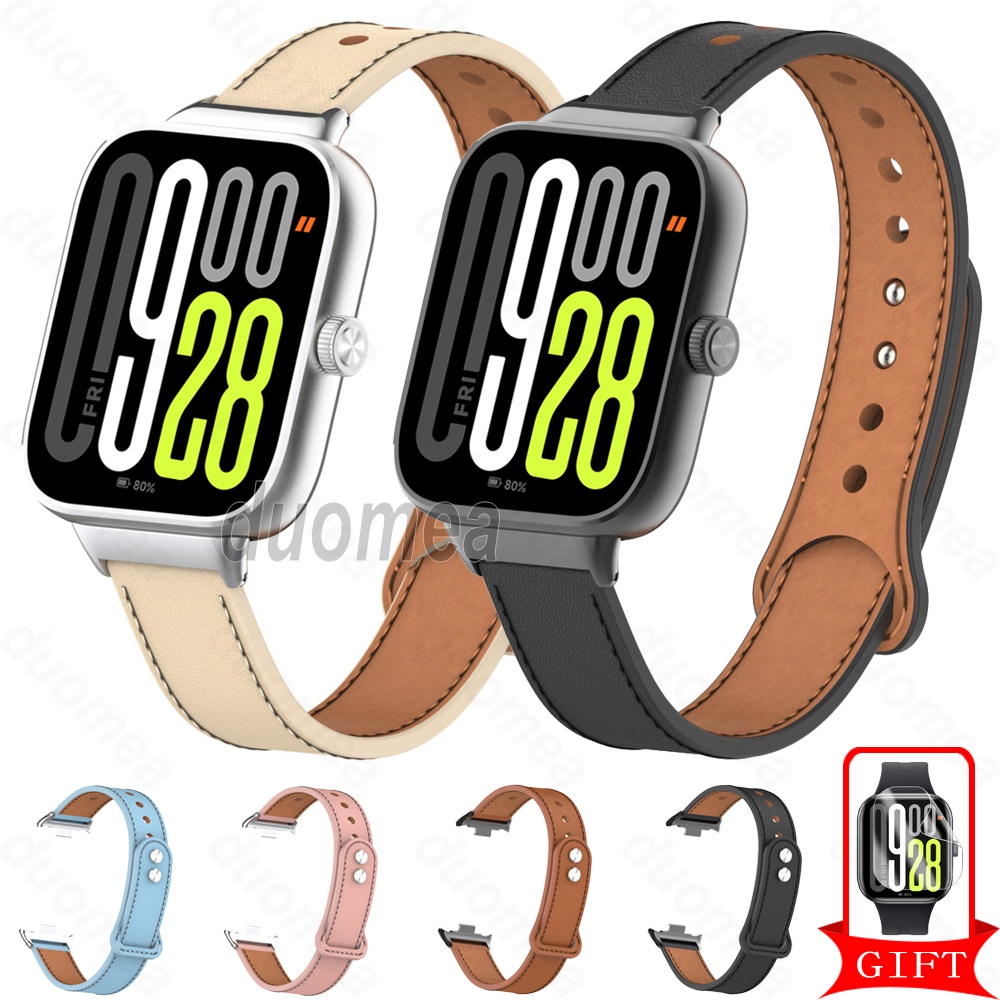 Dây đeo cổ tay bằng da Phụ kiện vòng đeo tay cho Redmi Watch 6 Active 5 4 / Xiaomi Smart Band 10 9 8