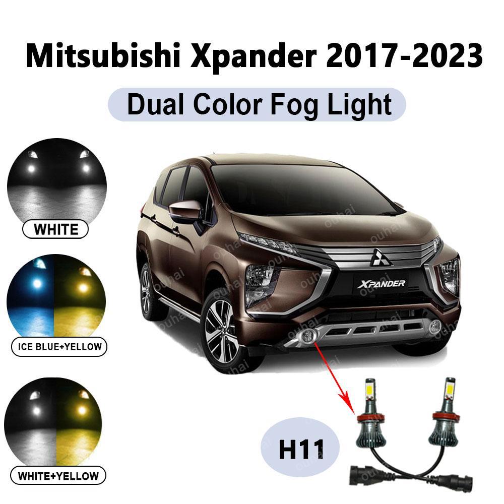 2 Đèn Sương Mù Màu Kép H11 Cho Mitsubishi Xpander 2017 2018 2019 -2023 P13W Phía Trước 6000K TRẮNG 8