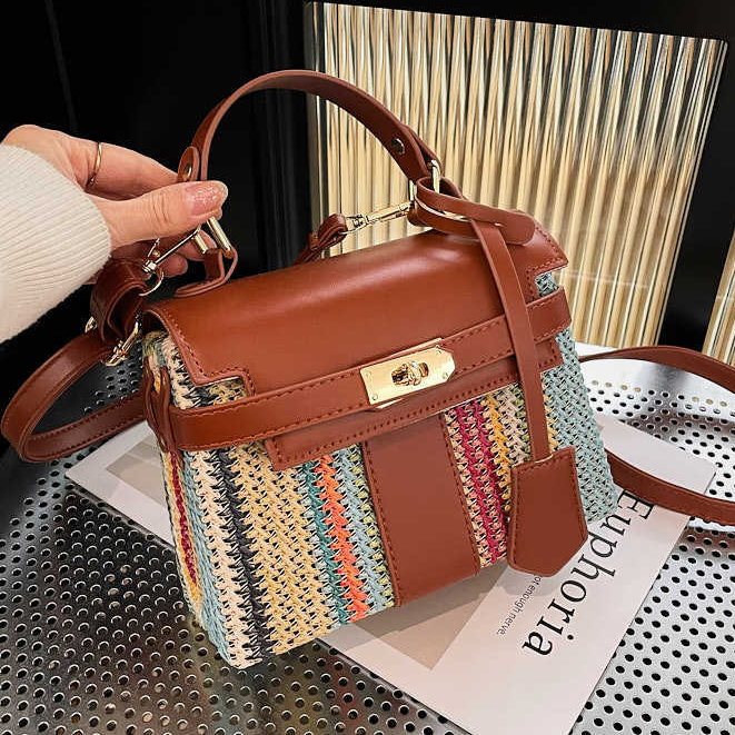 Túi Rơm Phong Cách Mới Túi Đeo Vai Túi Kelly Túi Đeo Ngang Túi Nhỏ Túi Vuông