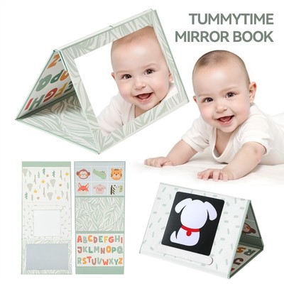 Tummy Time Floor Mirror Double High Contrast Hoạt động Phát triển Đồ chơi cho trẻ sơ sinh Nhận dạng hình động vật cho bé