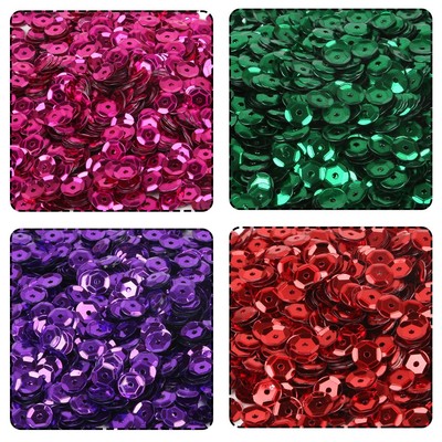 Beadia [1200 chiếc 6mm] Màu bạc sáng bóng Dia 6mm Kim sa tròn Miếng đệm cho nữ DIY Nail Art Craft Dress Quần áo Phát hiện trang trí