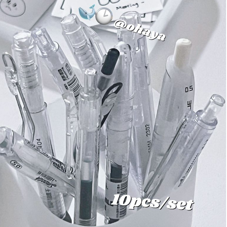 Ohaya | 10 Cái / túi mura mura Gel Bút 0.5 Mm st Nhanh Khô Mịn Viết Bút Sinh Viên Văn Phòng Phẩm Quà