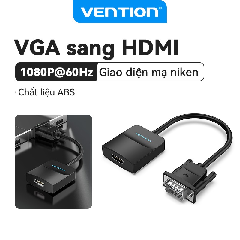 Bộ chuyển đổi Vention VGA sang HDMI với cổng âm thanh và âm thanh 1080P Bộ chuyển đổi Video âm thanh HD