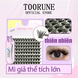 Minijumie Hộp Lông Mi Giả 10 Hàng Có Gai Lúa Mì Dày Tự Nhiên 10-13mm, tự nhiên dung tích lớn Lông mi