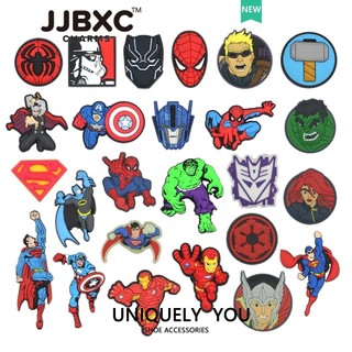 JJBXC Charm phụ kiện dép   - Jjbxc   Charms Shoes - Khóa Trang Trí Loạt Phim Marvel Hero Spider Man Batman - Giày Độc Quyền Chính Hãng - Tặng Kèm Sticker Dép   Sticker Dép  