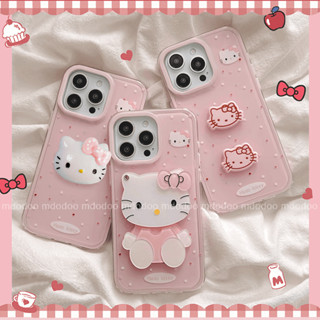  ốp lưng for OPPO Reno 5F 4Z 6 5 Pro 4G 4 F 2F 2Z 2 3 4F Lite A93 A94 5G A39 F1S A71 F5 A83 A1 F7 A57 2016 Cute Bow Kitty Makeup mirror Back Cover screenful Colourful dot Pink KT Cat Fine Hole Anti-fall Soft Phone Case TM 47 