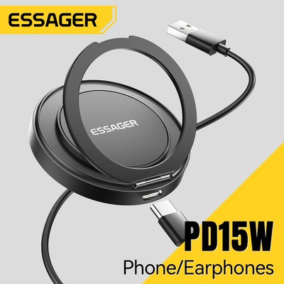 Đế sạc không dây từ tính ESSAGER 15W Đế sạc 2 trong 1 cho ip Pro Max / Android / APods