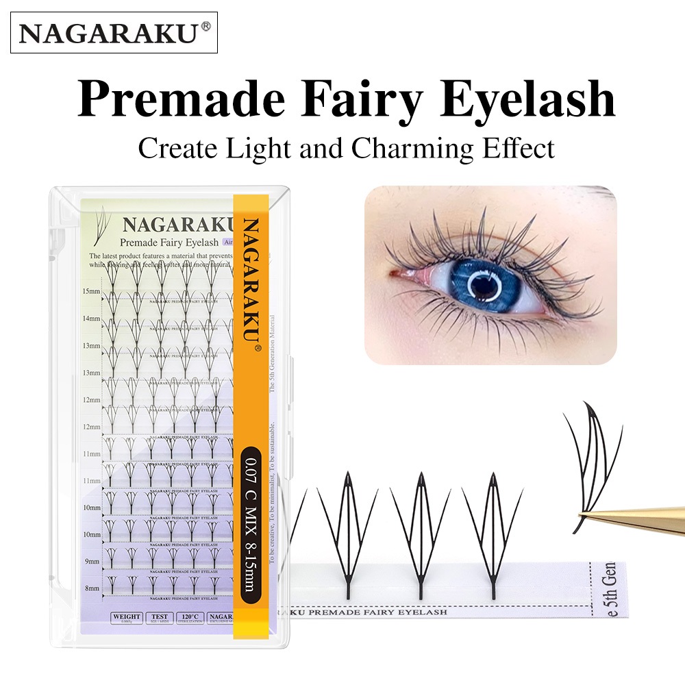 Nagraku Fairy Lông mi giả Air Series Premade Feather Light Eyelash Extensions