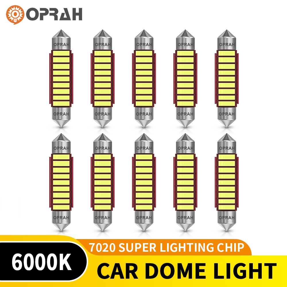 Oprah 10 Chiếc Xe Festoon C5W Bóng Đèn LED 31MM 36MM 39MM 41MM Đèn Nội Thất Mái Đèn Biển Số Đèn 12V