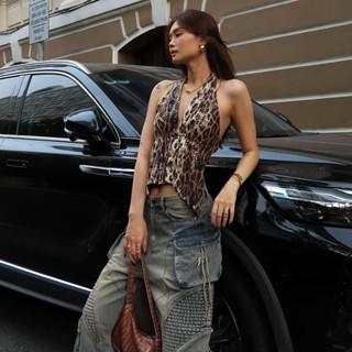  Cutenew Áo Vest Gợi Cảm Lưng Dây Sâu V Tắt Tay Skinny Cá Tính Niche Nóng Gà Con Nhìn Mỏng Hơn Thời Trang Đường Phố Phong Cách Nóng Mới 