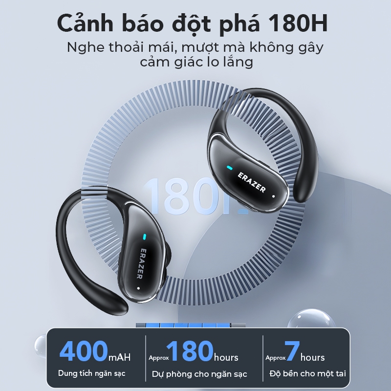 ERAZER XT80 Pro Tai nghe dịch AI Tai nghe Bluetooth 5.4 ANC Chức năng giảm tiếng ồn tự động Tai nghe thể thao HIFI Trò chơi âm nhạc Độ trễ thấp tai nghe không dây | BigBuy360 - bigbuy360.vn